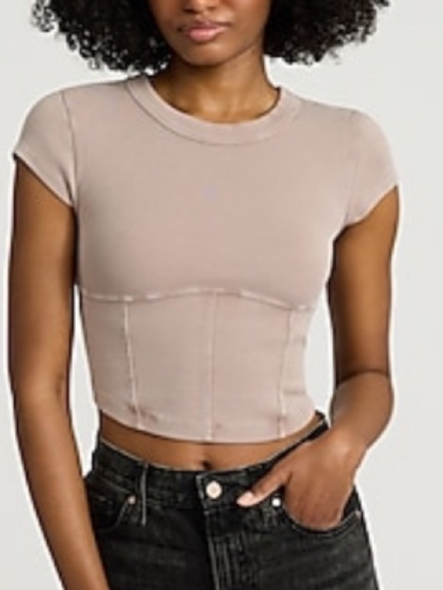 Express Ribbed Crop Corset Baby Tee